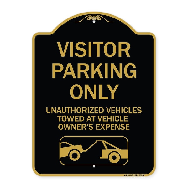 Parking Restriction Visitor Parking Only Unauthorized Vehicles Towed at Owner Expense, BG-1824-23367